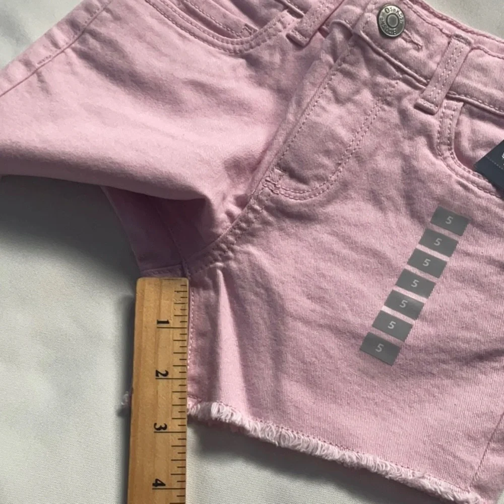 OshKosh B'gosh Pink‎ Jean Shorts Raw Hem Girls Size 5